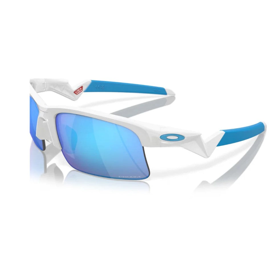 Oakley Capacitor Youth Fit – Polished White / Prizm Sapphire