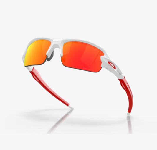 Oakley Flak Youth Fit – Matte White / Prizm Ruby
